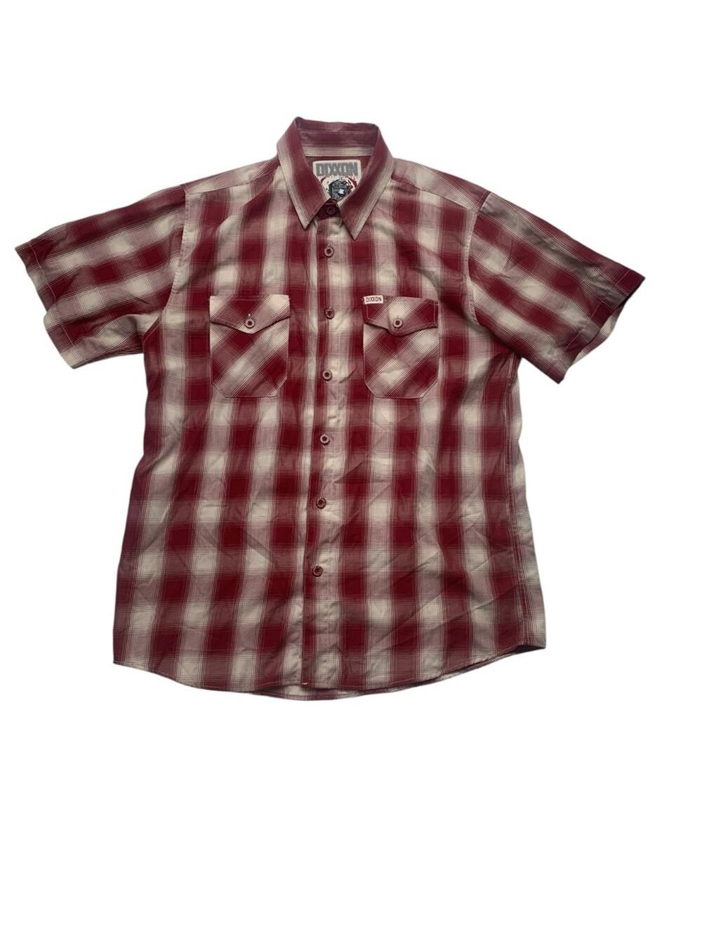 DIXXON large sonoma Red White Plaid Short-Sleeve Button-Down Shirt